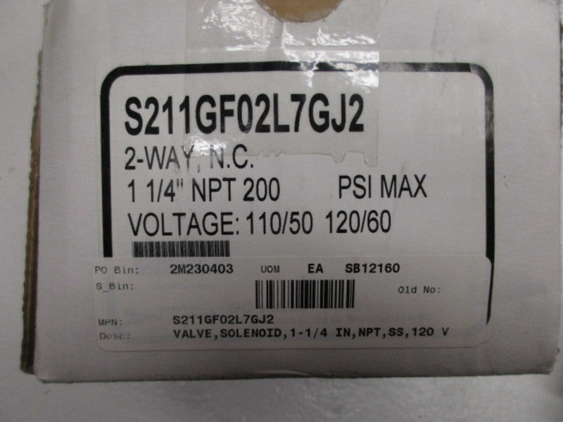 GC VALVES S211GF02L7GJ2 2-WAY NC 1-1/4 SOLENOID VALVE  NSNP