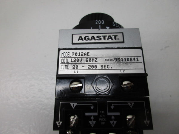 AGASTAT 7012AE TIMING RELAY 120V 20-200 SEC  NSMP