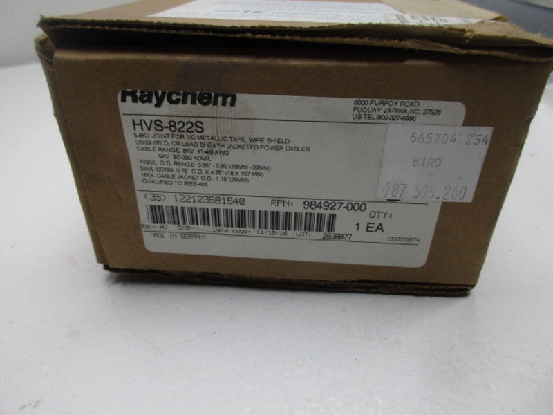RAYCHEM HVS-822S 1C1 4/0 AWG 8KV WIRE SPLICE KIT  NSMP
