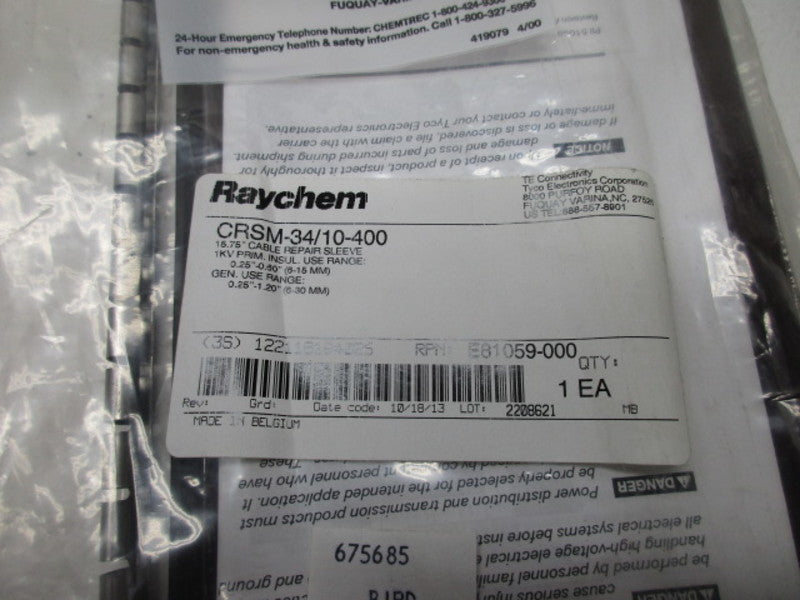 RAYCHEM CRSM-34/10-400 1KV CABLE REPAIR SLEEVE  FACTORY PACKAGE