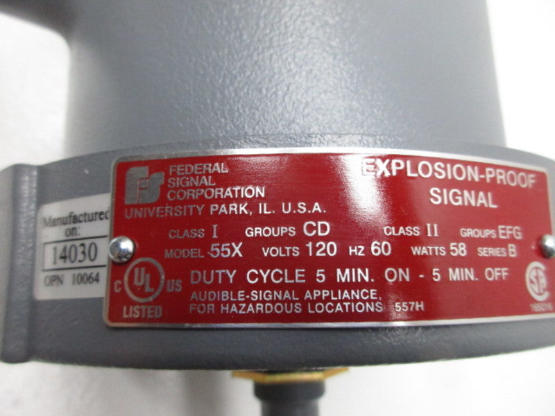 INDUSTRIAL SPARE PART 55X-120-1 EXPLOSION PROOF SIGNAL HORN 120V  NSMP