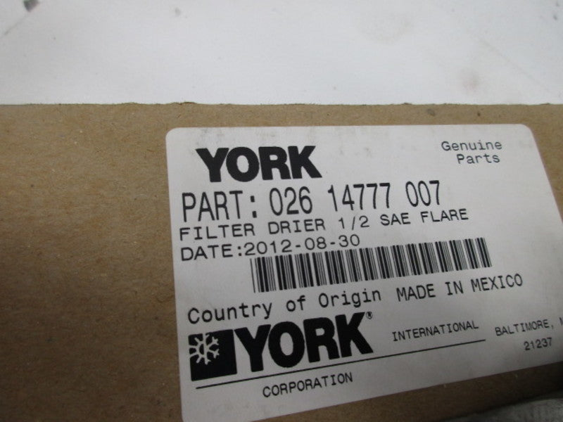 YORK 02614777007 FILTER DRIER 1/2" FLARE  NSMP