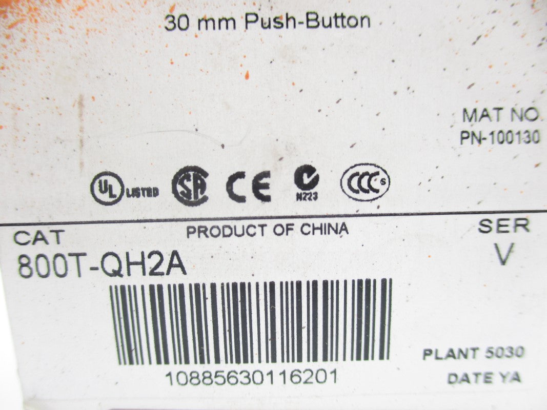 ALLEN BRADLEY 800T-QH2A SER. V 12-130VAC/DC (WH) NSMP
