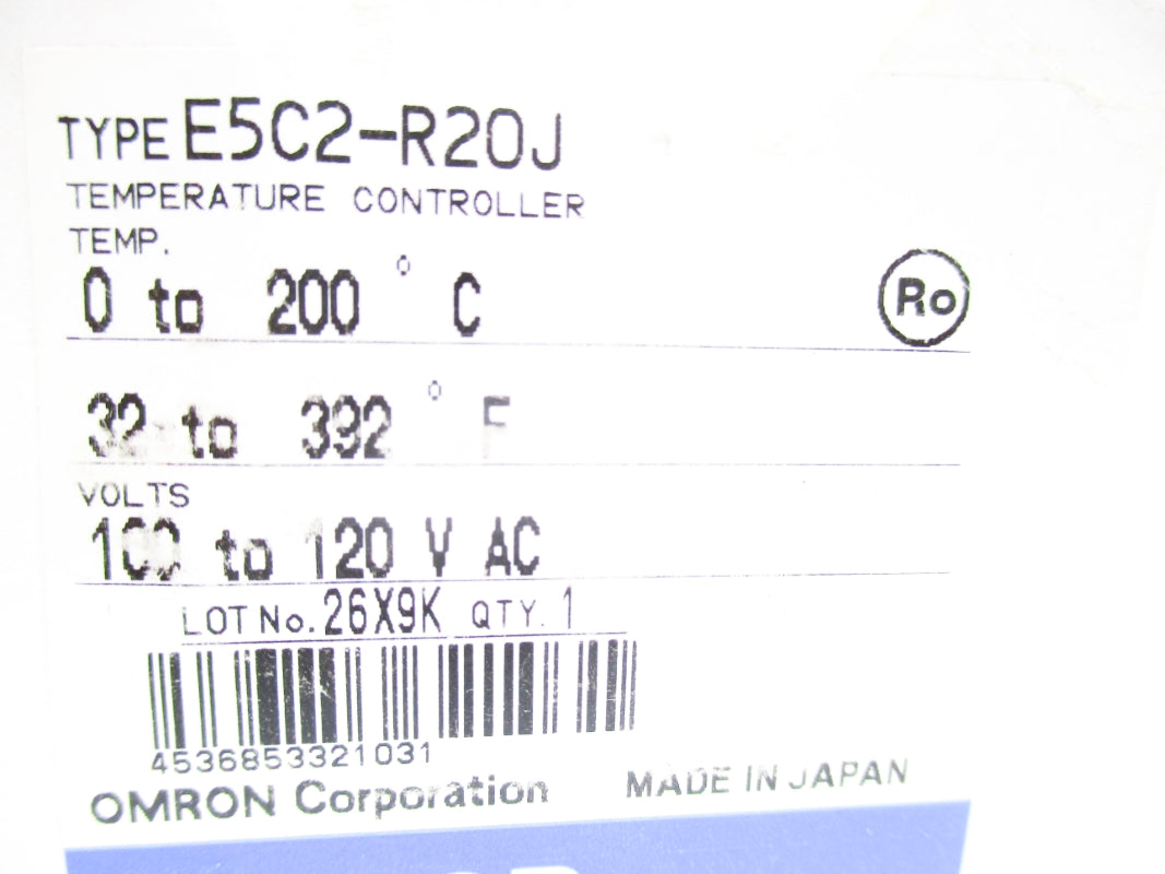 OMRON E5C2-R20J 110/120V 3A 0-200'C/32-392'F NSMP