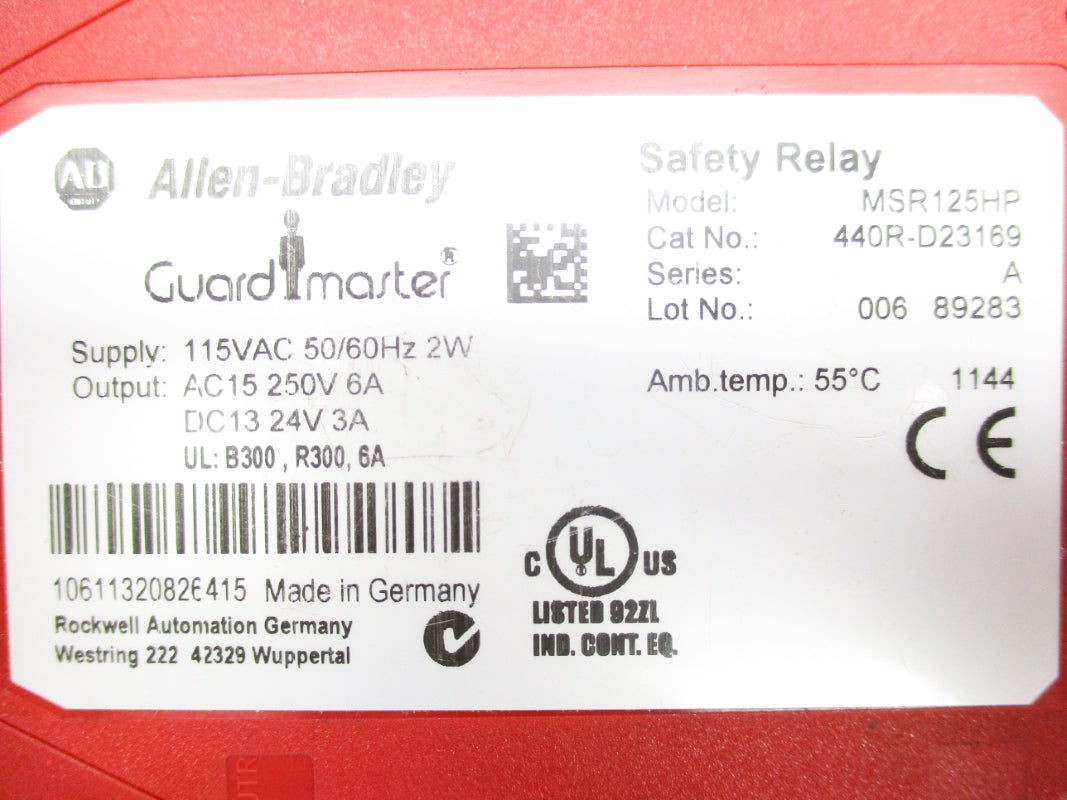 ALLEN BRADLEY 440R-D23169 SER. A 115VAC 6A NSNP