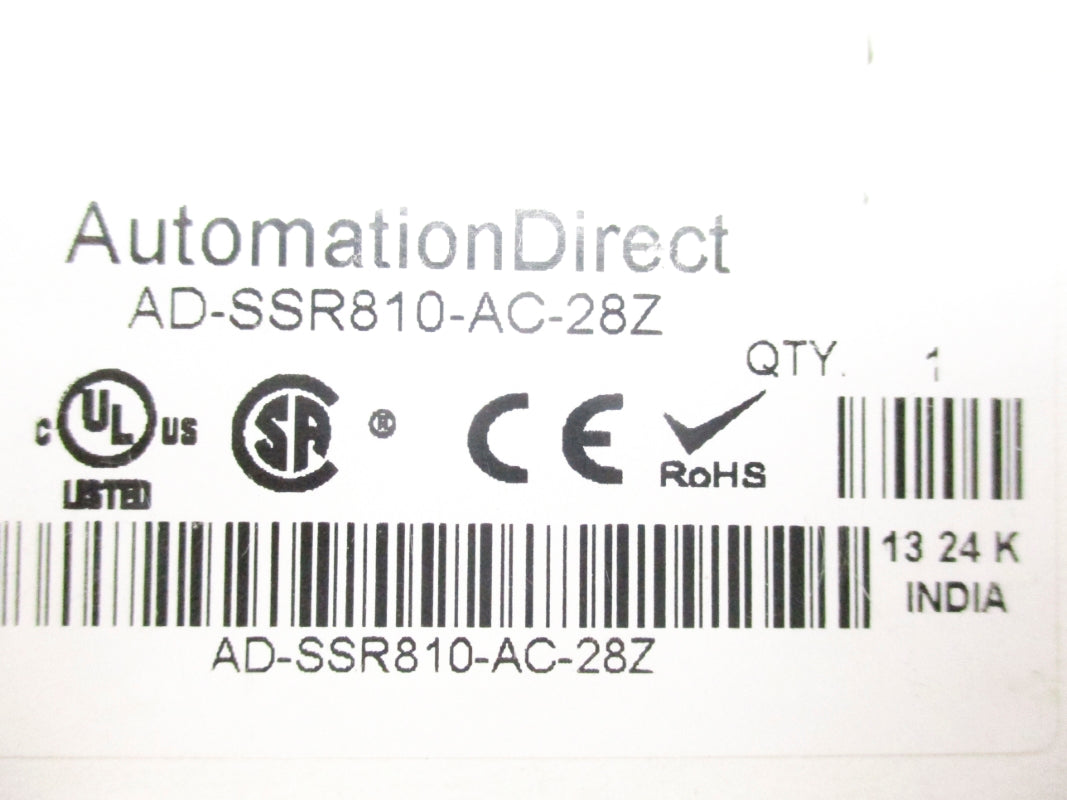 AUTOMATION DIRECT AD-SSR810-AC-28Z 90-280VAC 10A NSMP