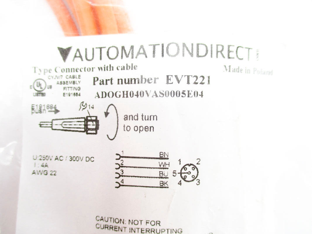 AUTOMATION DIRECT EVT221 ADOGH040VAS0005E04 250VAC 4A NSMP