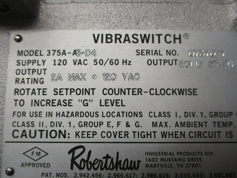 ROBERTSHAW 375A-A3-D4  NSNP