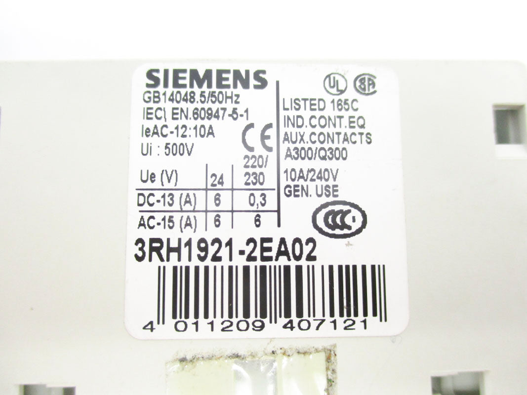 SIEMENS 3RH1921-2EA02 NSNP