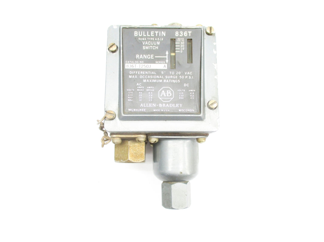 ALLEN BRADLEY 836T-T250J SER. A 600VAC 12A 50PSI UNMP