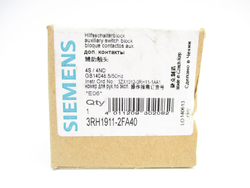 SIEMENS 3RH1911-2FA40 240V 10A NSMP