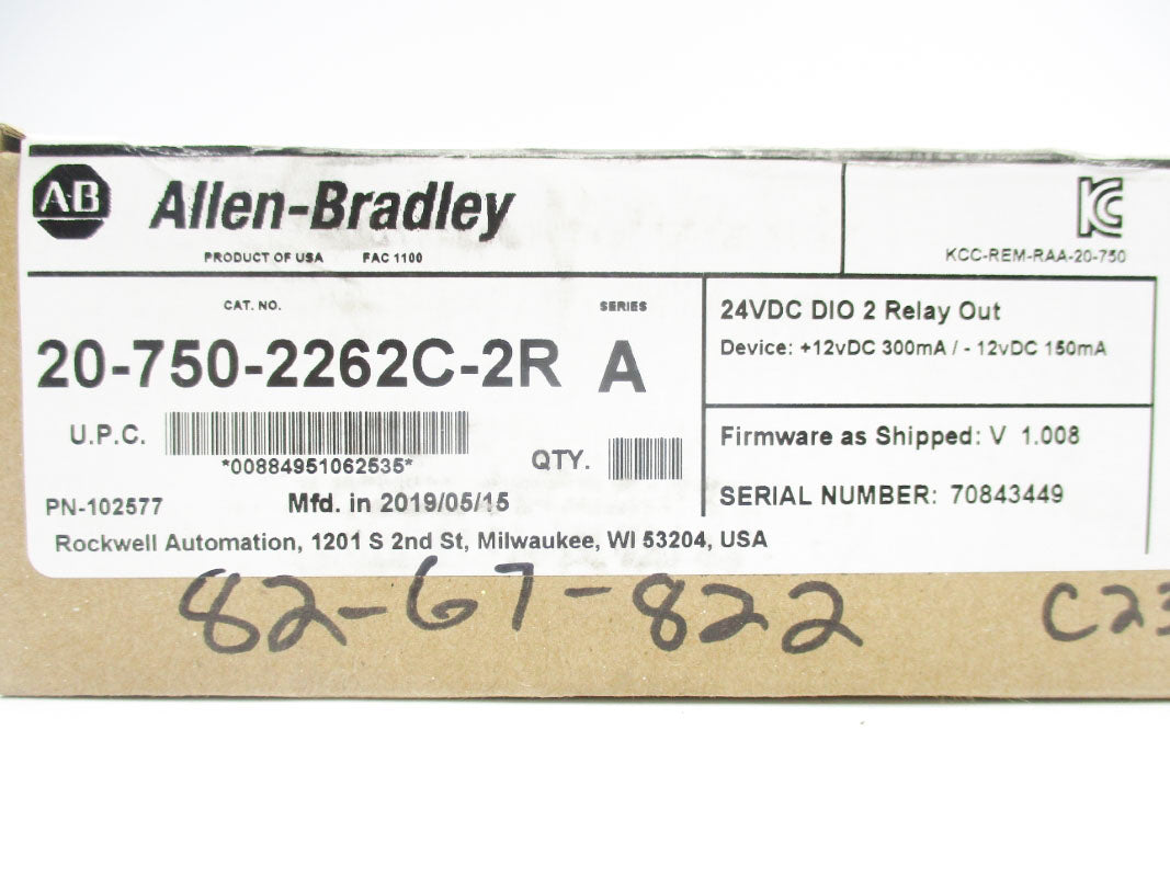 ALLEN BRADLEY 20-750-2262C-2R SER. A F/W V1.008 24VDC NSFS