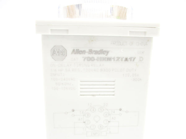 ALLEN BRADLEY 700-HRM12TA17 SER. D 100-240VAC 5A 0.05S-300H NSNP