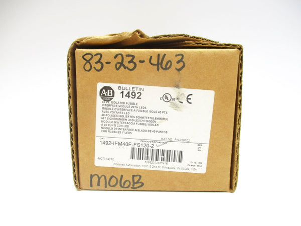 ALLEN BRADLEY 1492-IFM40F-FS120-2 SER. C 85-132VAC/DC (BR/WH) NSMP
