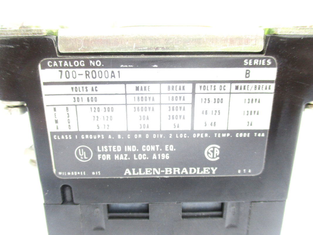 ALLEN BRADLEY 700-R000A1 SER. B 110/115-20V 30A NSNP