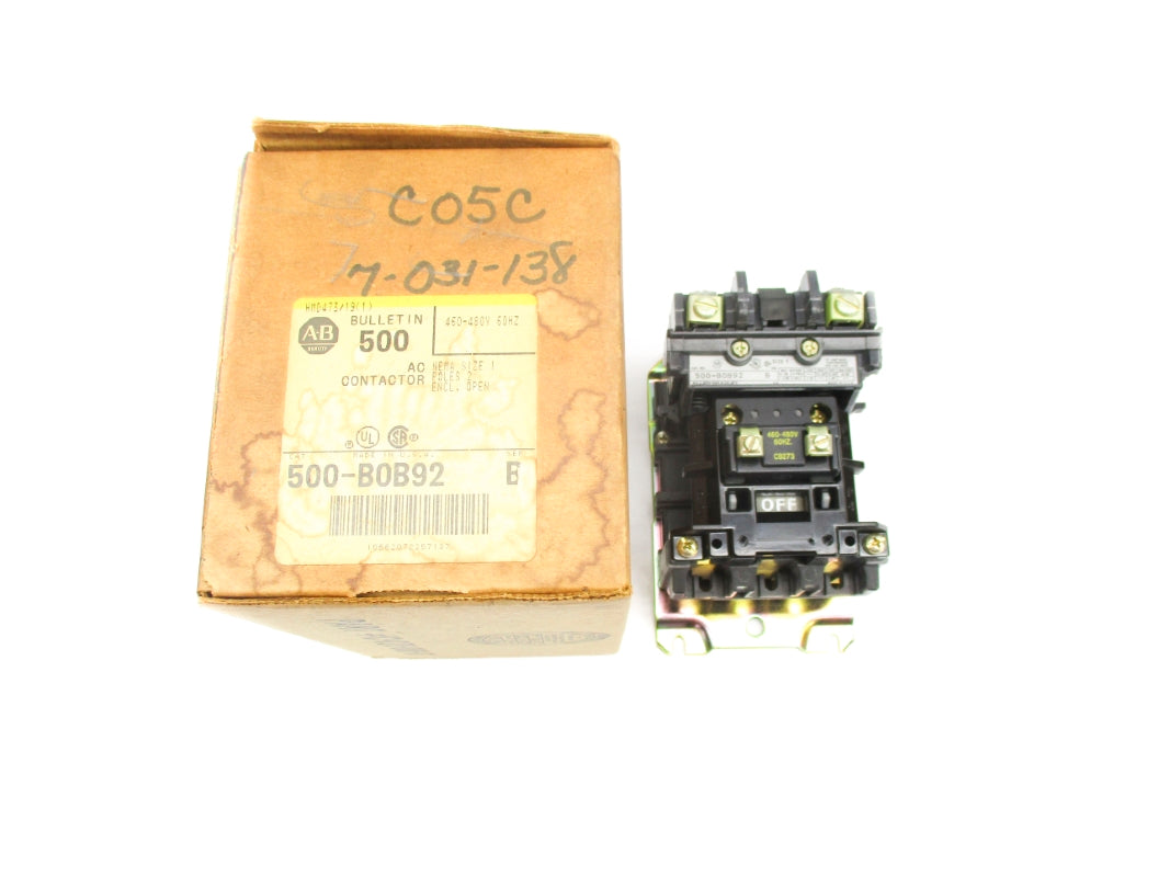 ALLEN BRADLEY 500-BOB92 SER. B 460-480V (BR/YL) NSMP