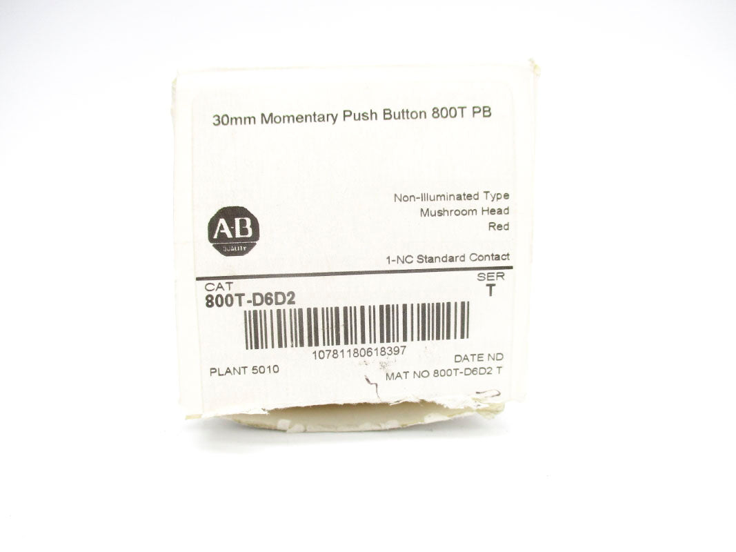 ALLEN BRADLEY 800T-D6D2 SER. T (WH) NSMP