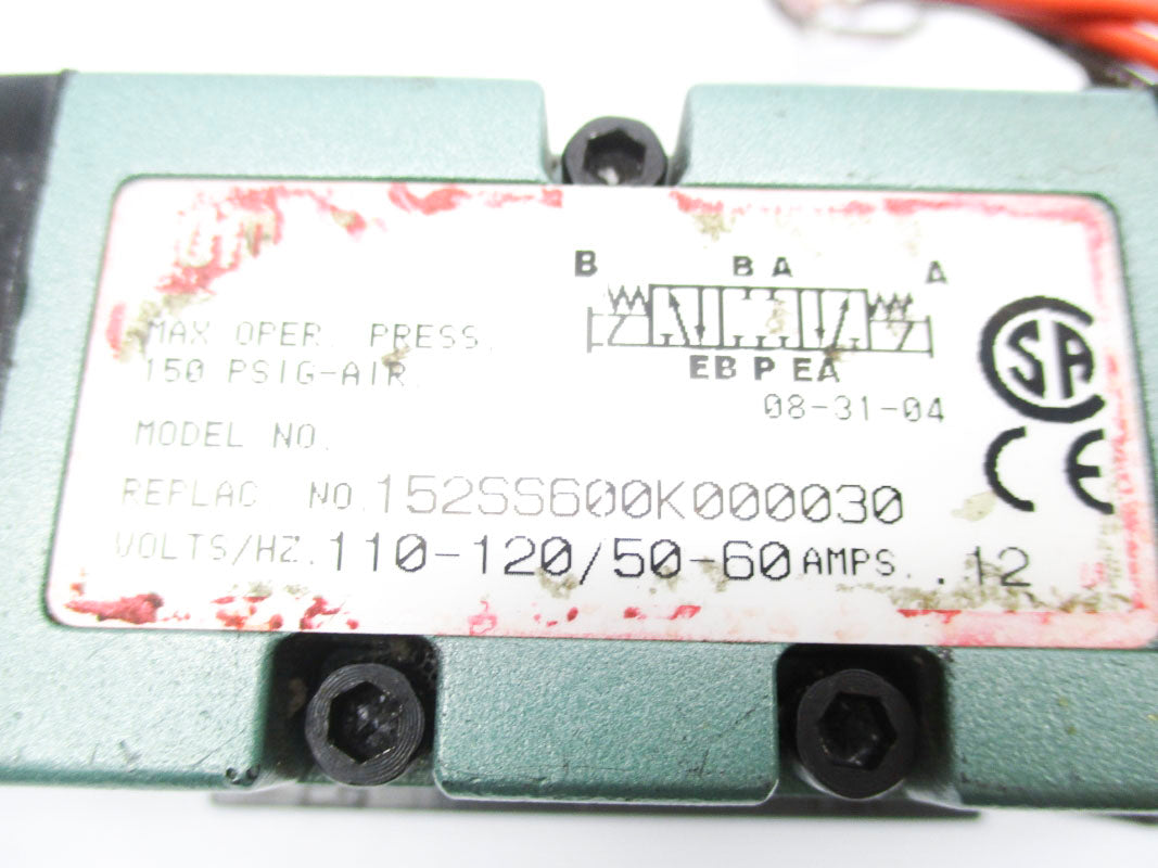 NUMATIC 152SS600K000030 110-120V .12A 150PSI UNMP