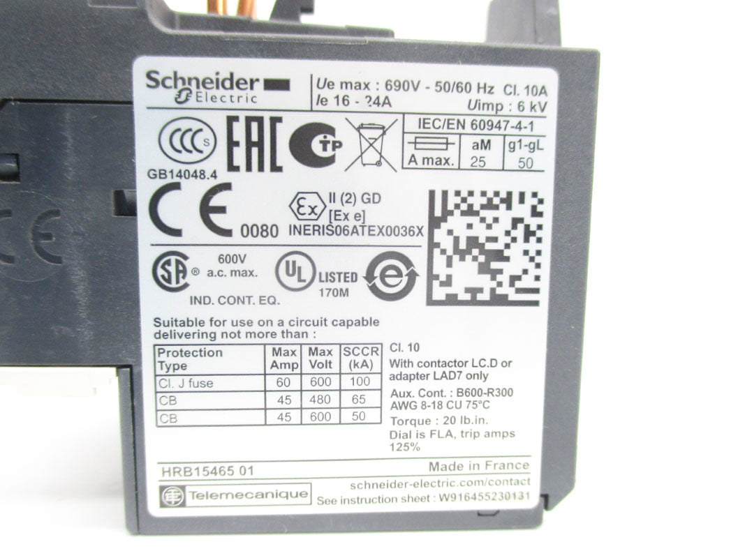 SCHNEIDER ELECTRIC LRD22 600VAC 16-24A NSNP