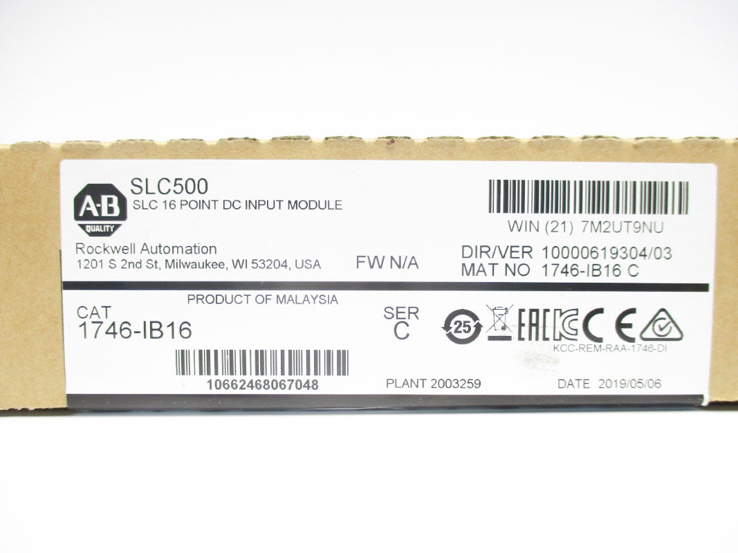 ALLEN BRADLEY 1746-IB16 SER. C DATE: 2019 NSFS