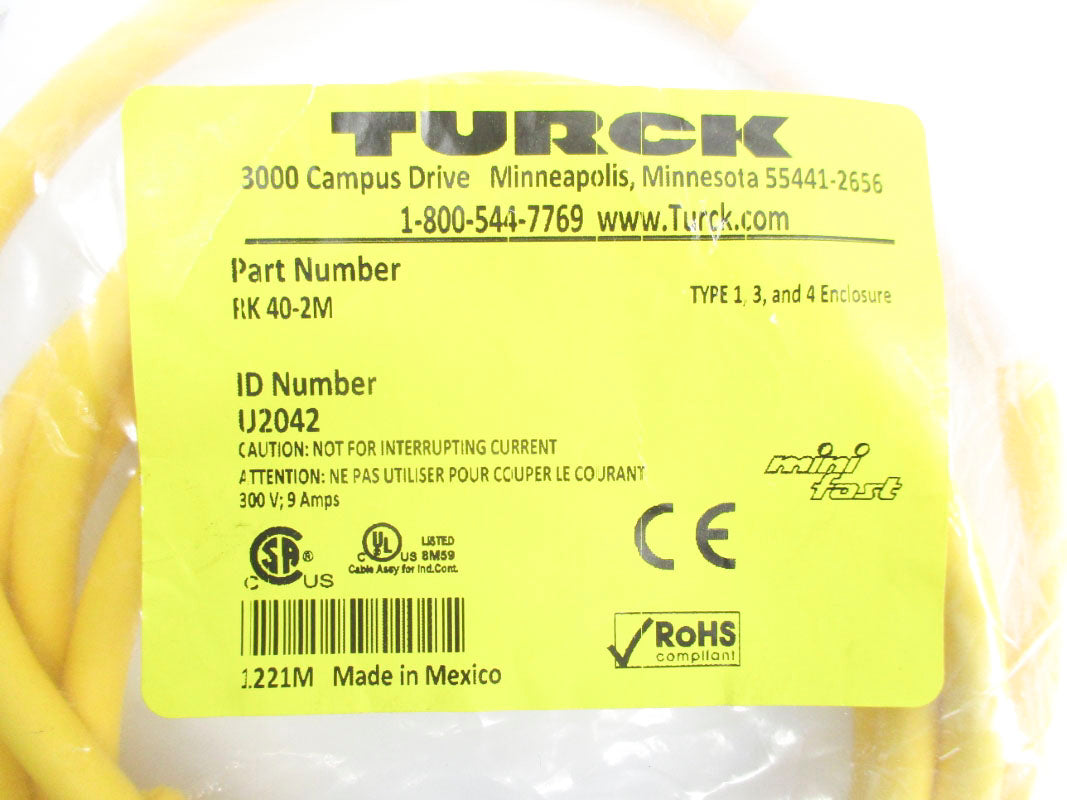 TURCK RK40-2M U2042 300V 9A NSMP