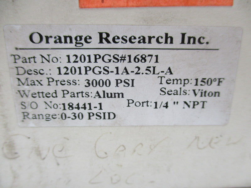 ORANGE RESEARCH 1201PGS-1A-2.5L-A  NSMP