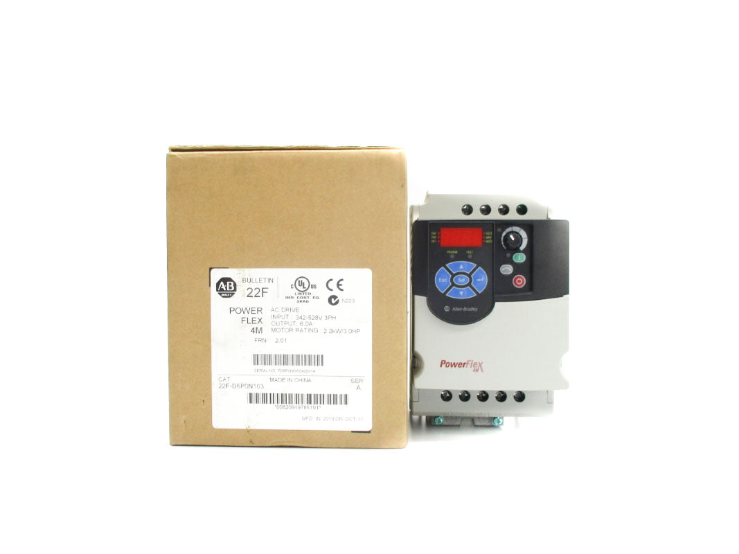 ALLEN BRADLEY 22F-D6P0N103 SER. A F/W 2.01 342-528VAC 6.0A NSMP