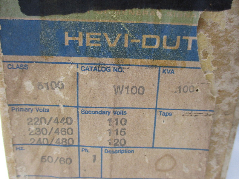 HEVI-DUTY W100EE TRANSFORMER NSMP