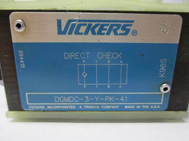 VICKERS DGMDC-3-Y-PK-41 HYDRAULIC DIRECT CHECK VALVE NSNP