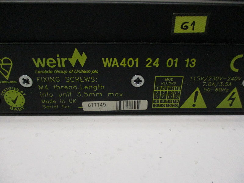 WEIR WA401 24 01 13 (AS PICTURED)  NSNP