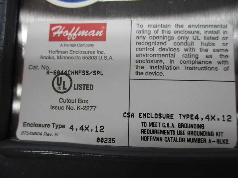 HOFFMAN A6044CHNFSS  NSNP