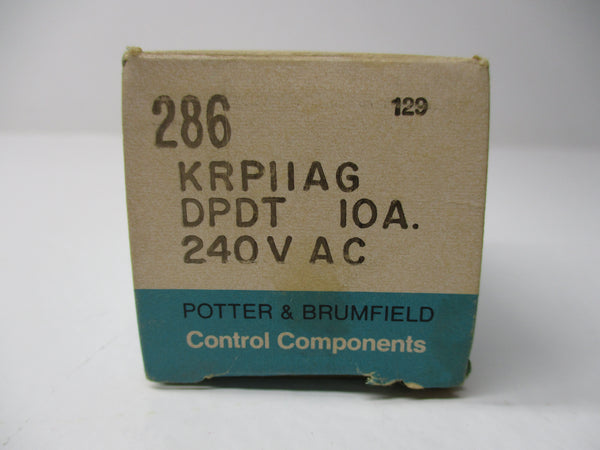 POTTER & BRUMFIELD KRPIIAG RELAY 240VAC 10A  NSMP