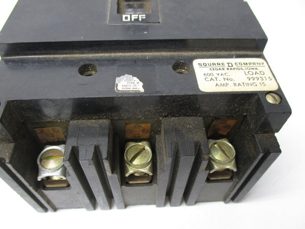 SQUARE D 999315 CIRCUIT BREAKER 15A NSNP
