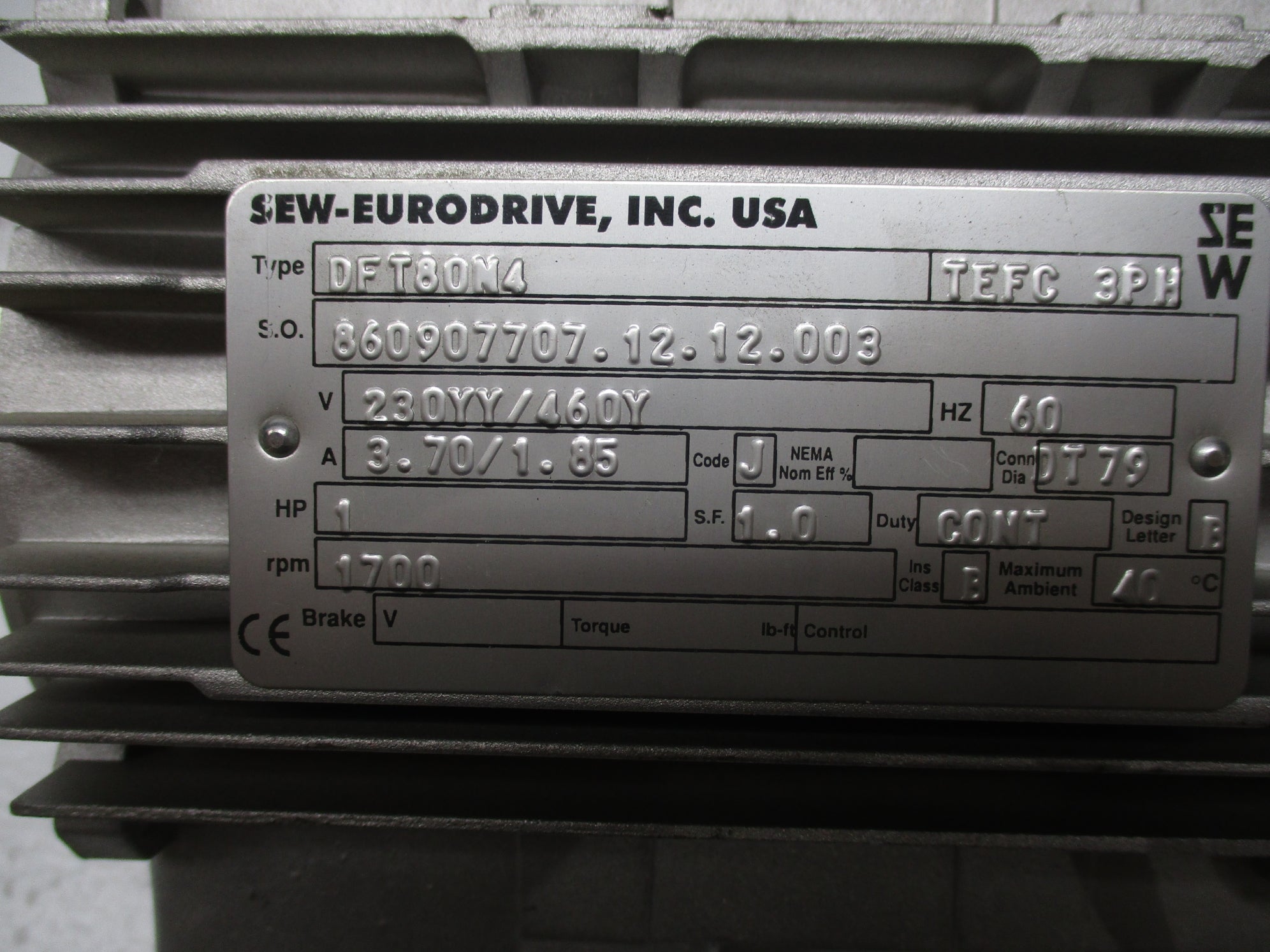 SEW-EURODRIVE DFT8ON4 ( AS PICTURED ) NSNP