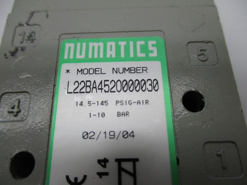 NUMATICS L22BA452O000030 100-115/110-120V .07A 14.5-145PSI NSNP