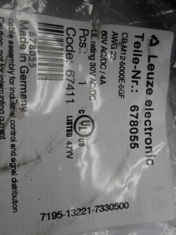 LEUZE ELECTRONIC CB-M12-5000E-5GF 678055 60VAC/DC 4A NSMP