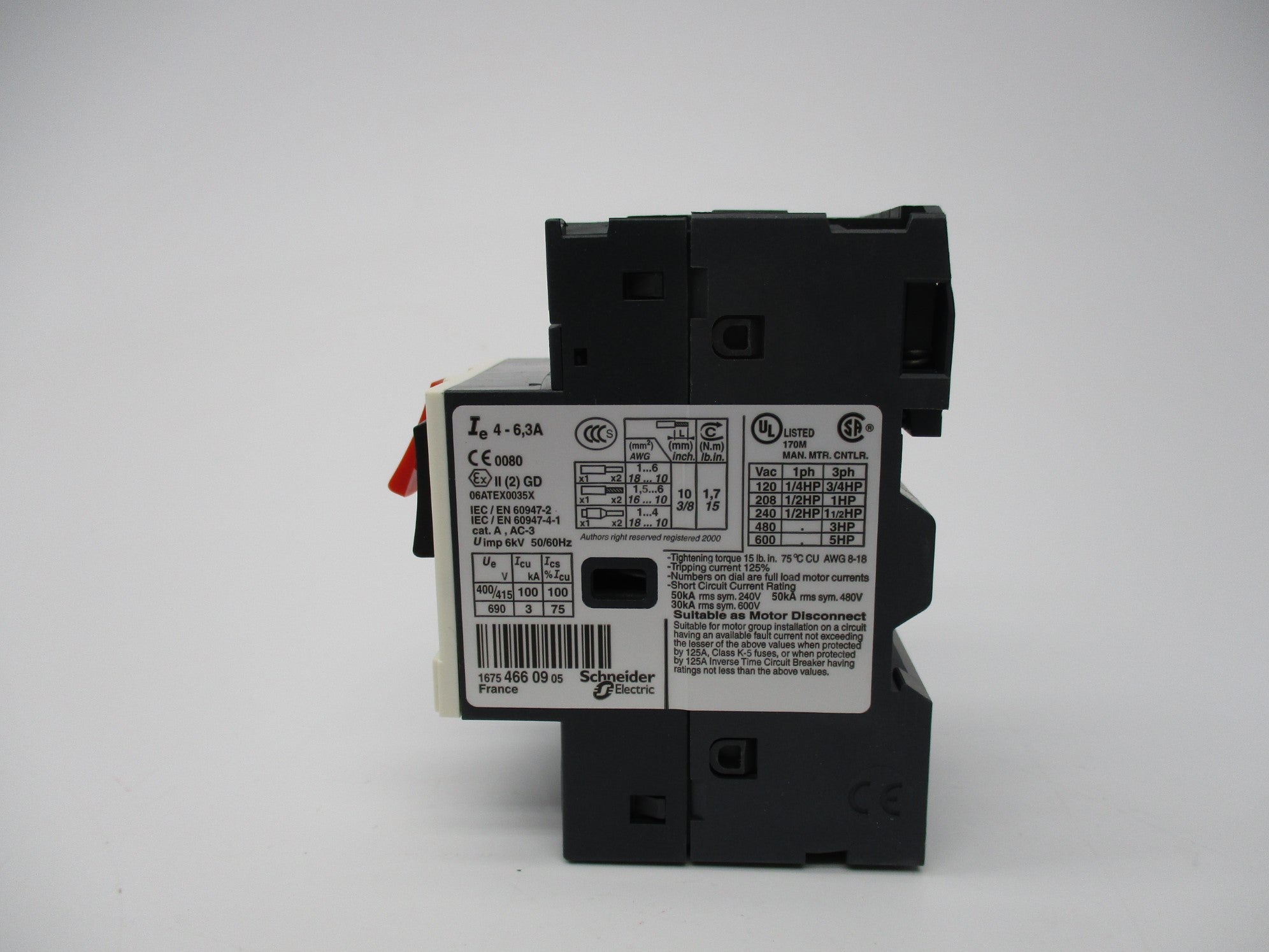 TELEMECANIQUE GV2ME10 690V 4-6.3A NSMP