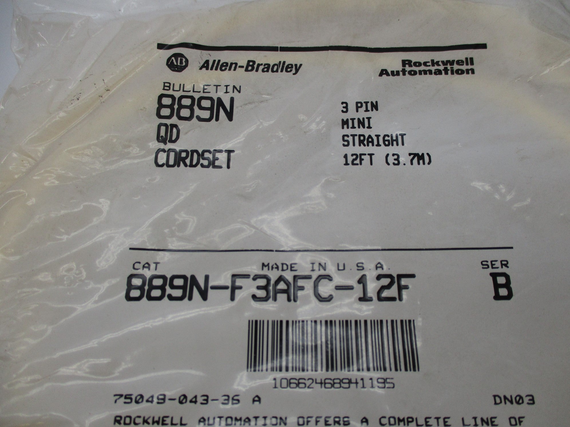 ALLEN BRADLEY 889N-F3AFC-12F SER. B 600V 13A NSMP