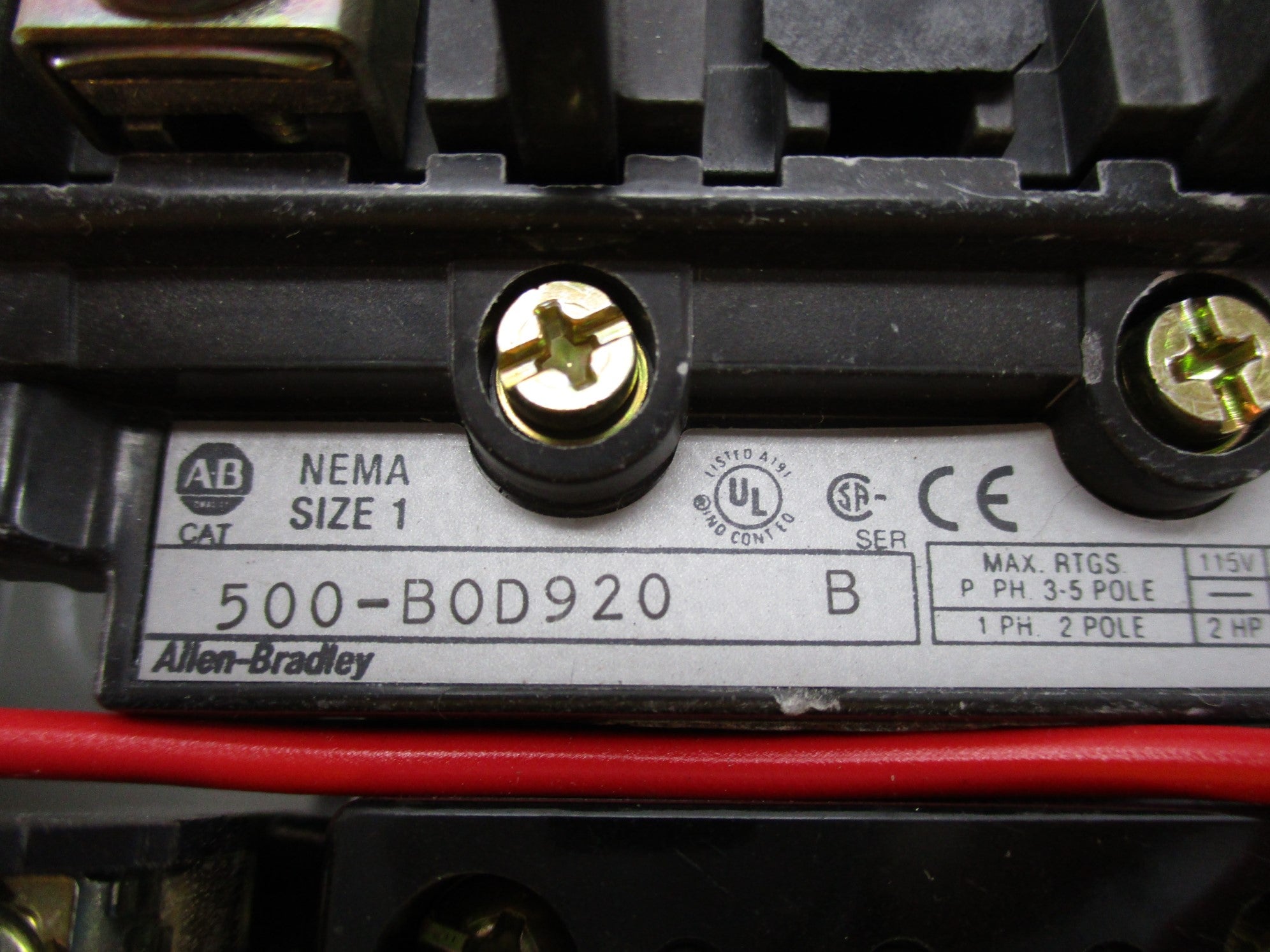 ALLEN BRADLEY 500-BAD920 SER. B 110-120V NSMP