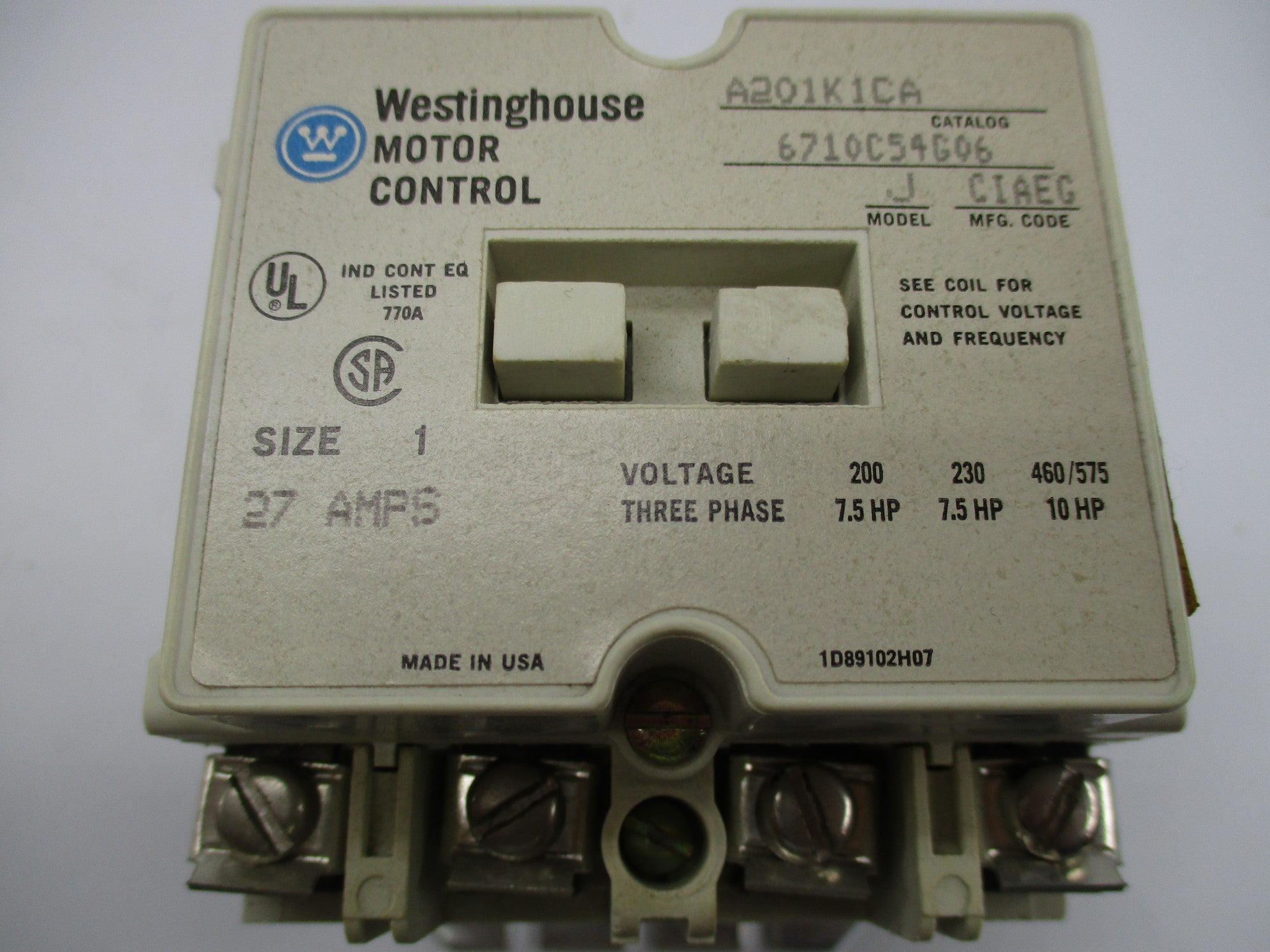 WESTINGHOUSE A201K1CA MODEL J NSNP