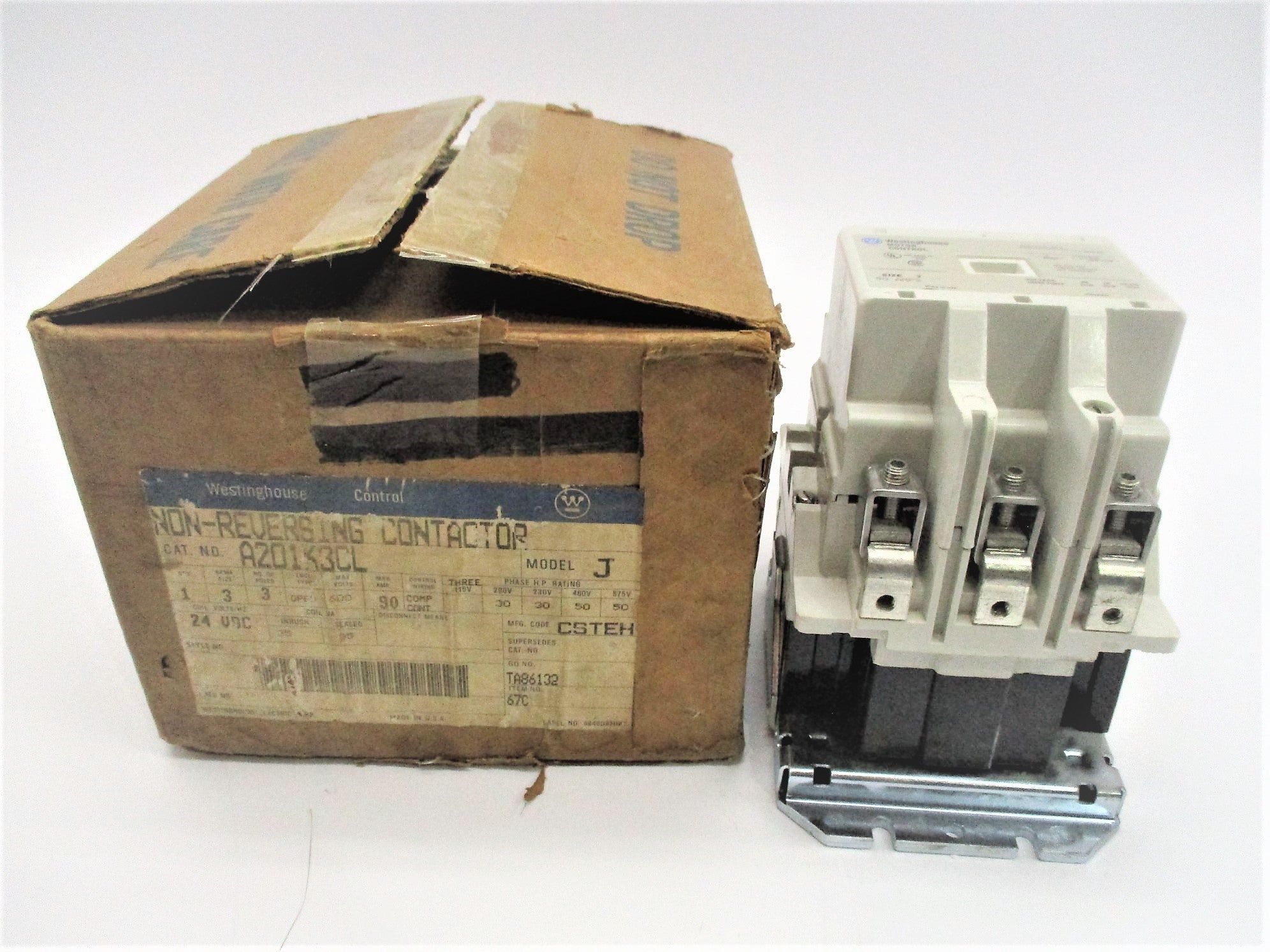 WESTINGHOUSE A201K3CL MODEL J 24V NSMP