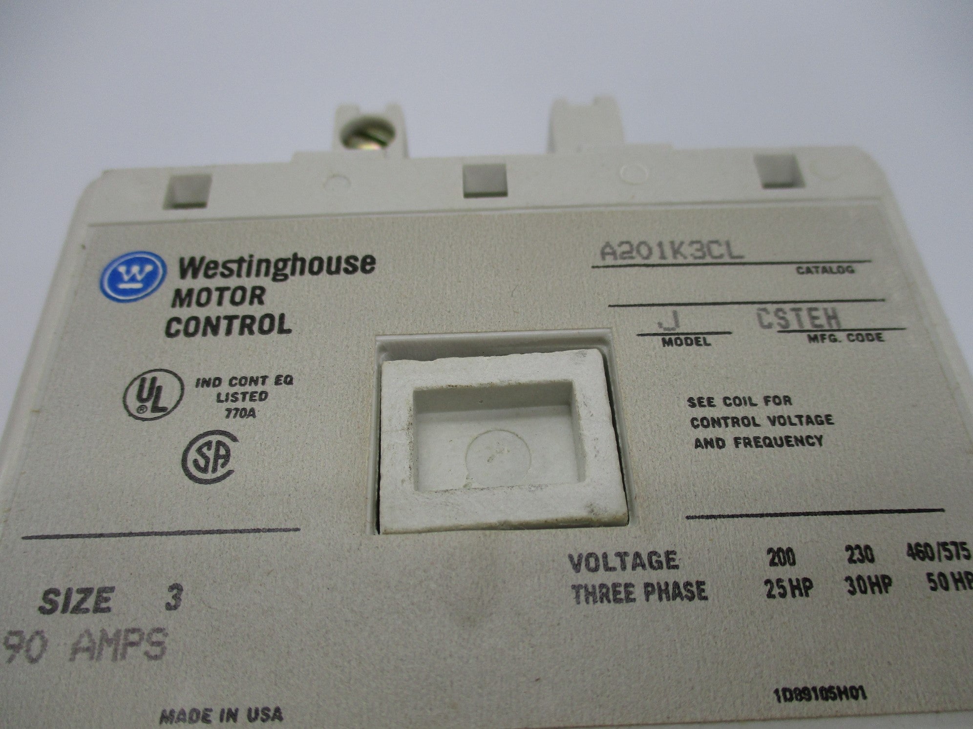 WESTINGHOUSE A201K3CL MODEL J 24V NSMP
