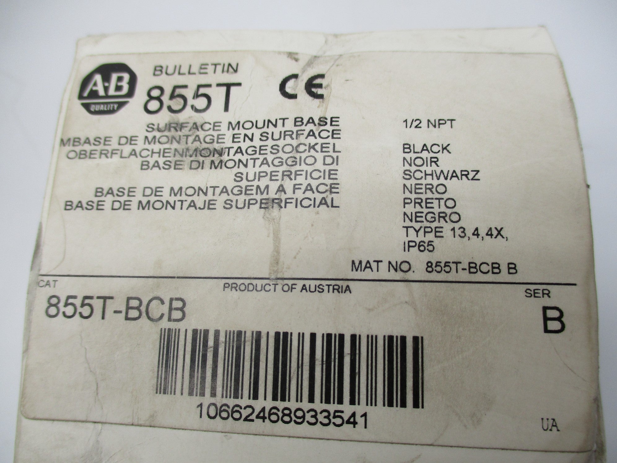INDUSTRIAL SPARE PART 855T-BCB SER. B (WH) NSMP