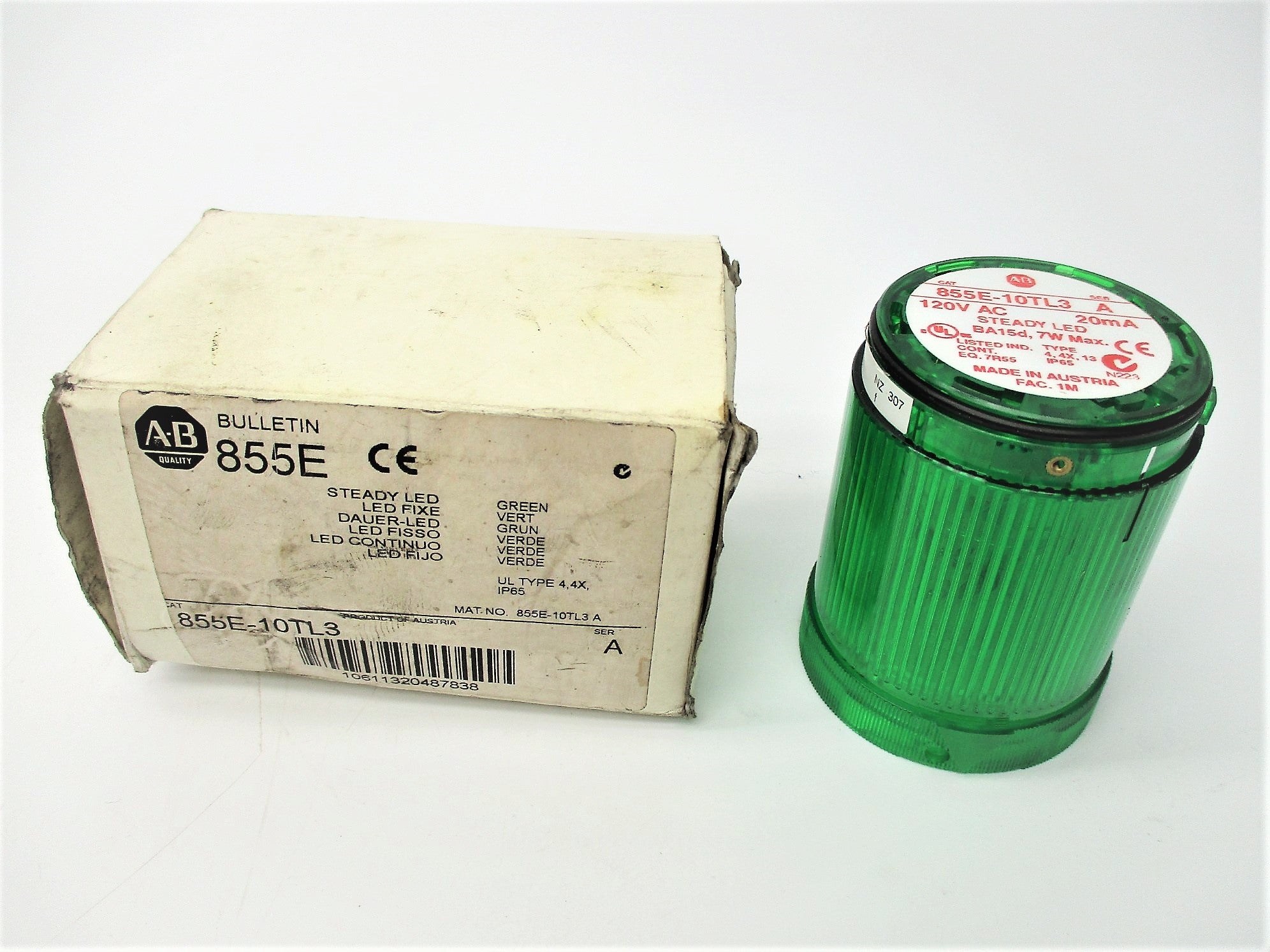 ALLEN BRADLEY 855E-10TL3 SER. A120VAC (WH) NSMP