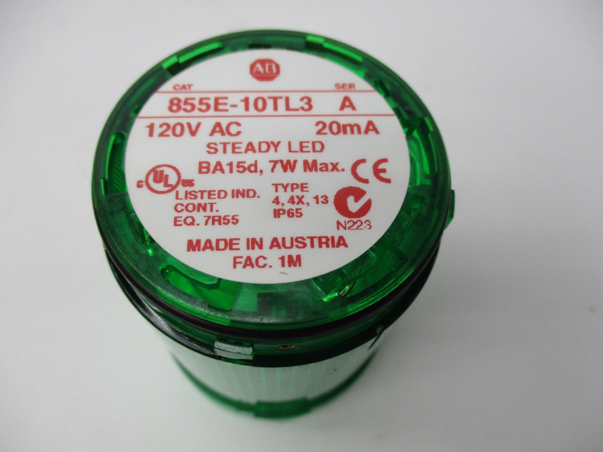 ALLEN BRADLEY 855E-10TL3 SER. A120VAC (WH) NSMP