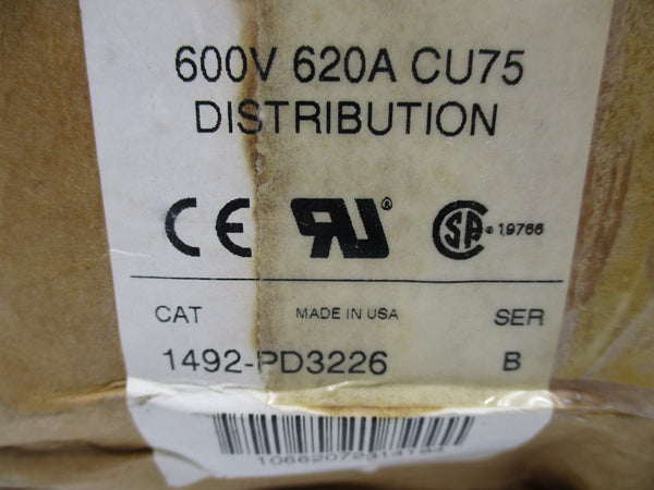 ALLEN BRADLEY 1492-PD3226 SER. B 600V 620A (BR/WH) NSMP