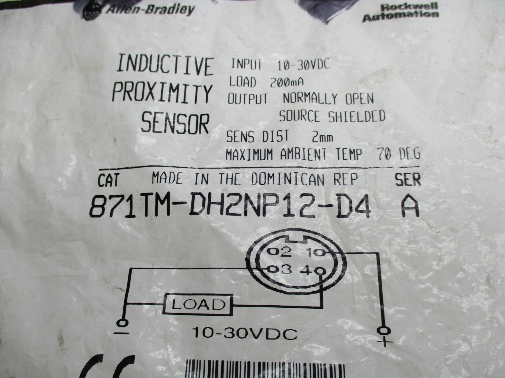 INDUSTRIAL SPARE PART 871TM-DH2NP12-D4 SER. A 10-30VDC NSMP