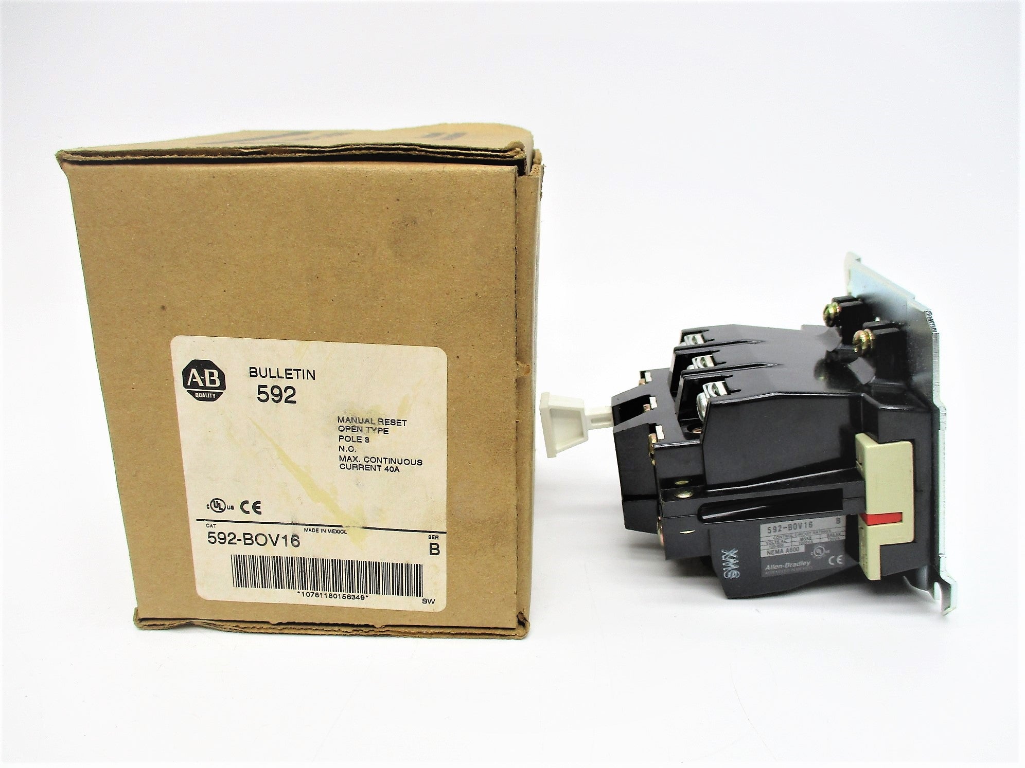 ALLEN BRADLEY 592-BOV16 SER. B 120-600VAC 40A (BR/WH) NSMP