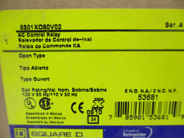 SQUARE D 8501XO80V02 SER. A 110/120V 20A NSMP