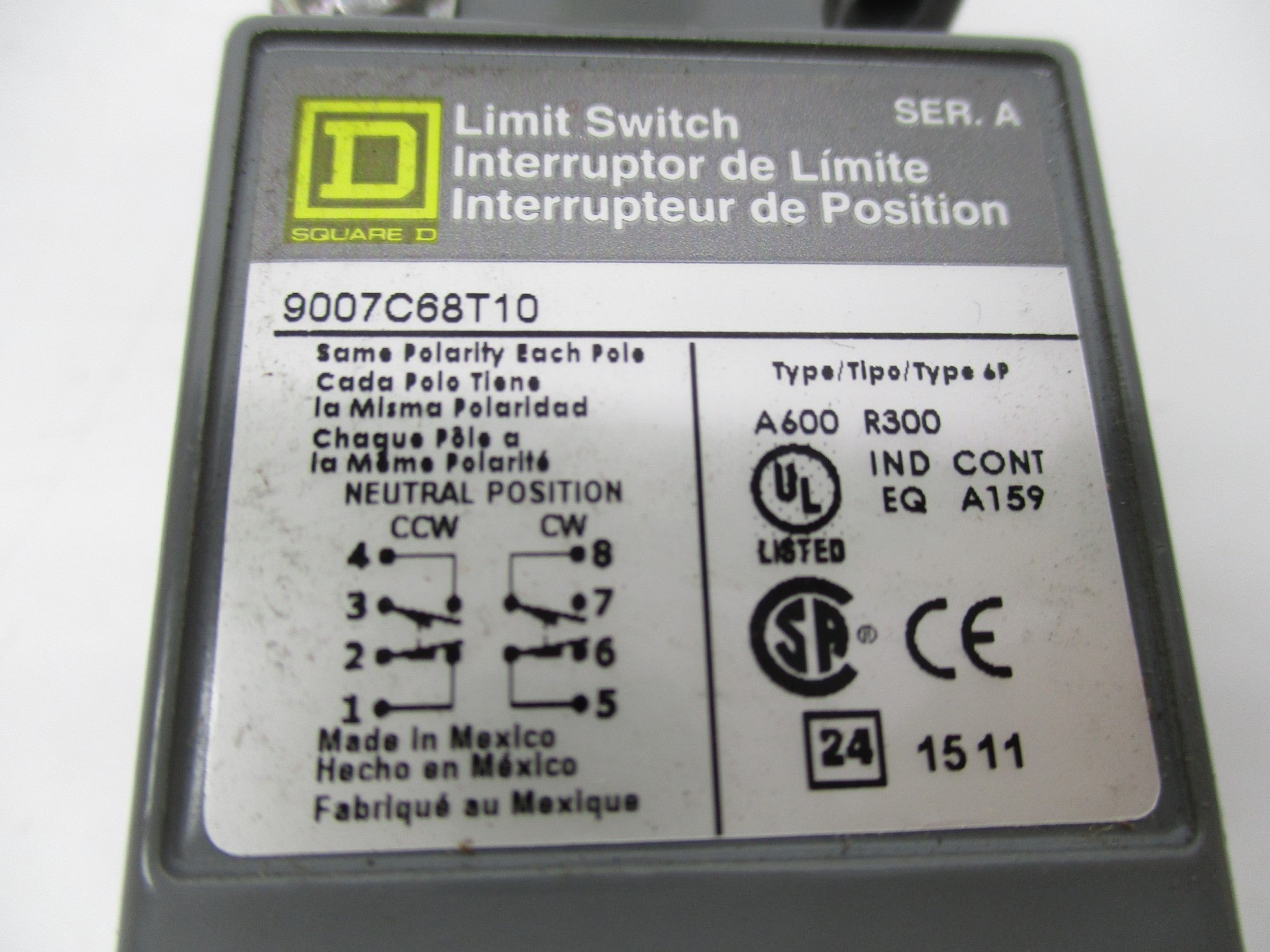 SQUARE D 9007C68T10 SER. A NSNP